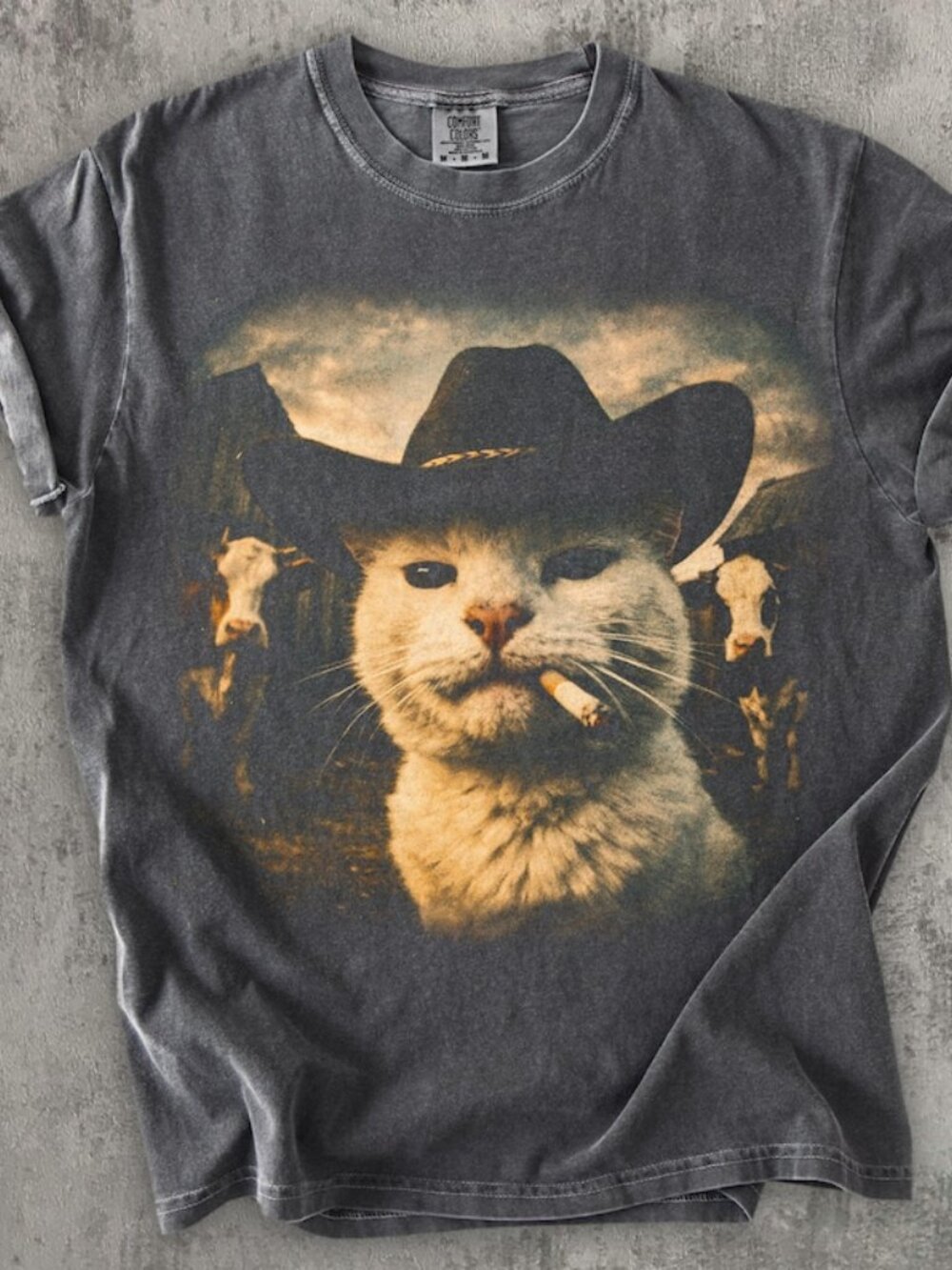 Funny Cowboy Cat T-shirt, Meme Shirts, Cats Lover Gift, Gag Gifts, Comfort Color